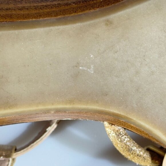 CARVELA Kurt Geiger Gold Cream Strappy Sandals Womens Leather Flats Size 7 - Picture 7 of 14